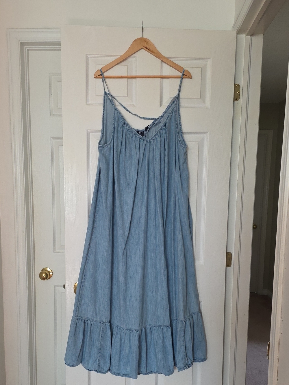 GAP Light Blue Denim Maxi Dress